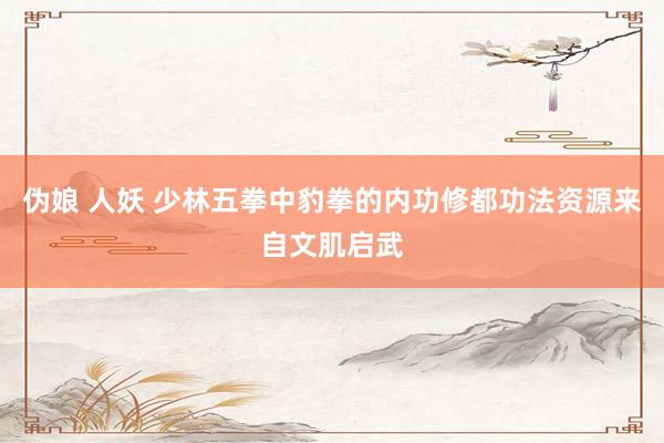 伪娘 人妖 少林五拳中豹拳的内功修都功法资源来自文肌启武