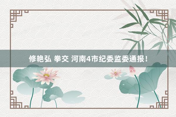 修艳弘 拳交 河南4市纪委监委通报！
