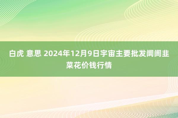 白虎 意思 2024年12月9日宇宙主要批发阛阓韭菜花价钱行情