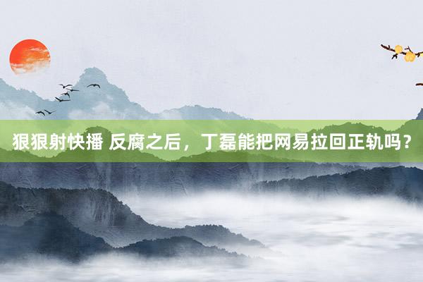 狠狠射快播 反腐之后，丁磊能把网易拉回正轨吗？