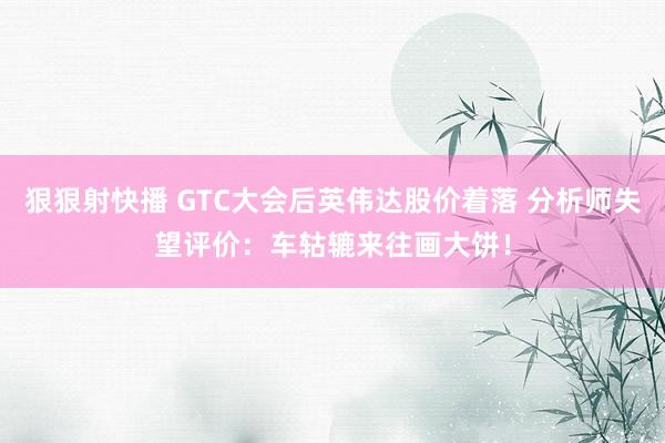 狠狠射快播 GTC大会后英伟达股价着落 分析师失望评价：车轱辘来往画大饼！