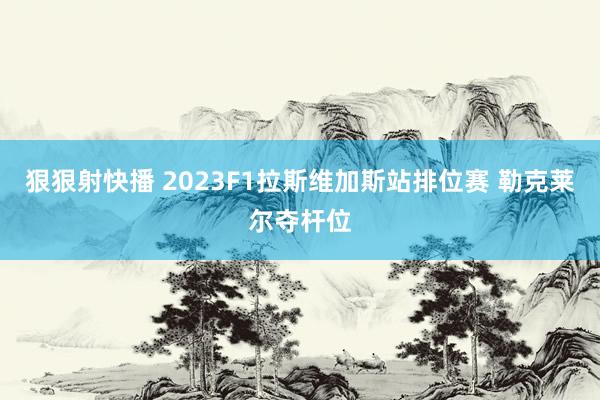 狠狠射快播 2023F1拉斯维加斯站排位赛 勒克莱尔夺杆位