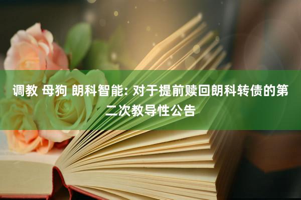 调教 母狗 朗科智能: 对于提前赎回朗科转债的第二次教导性公告