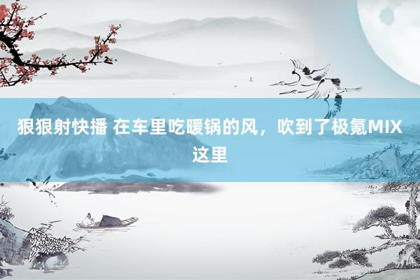 狠狠射快播 在车里吃暖锅的风，吹到了极氪MIX这里