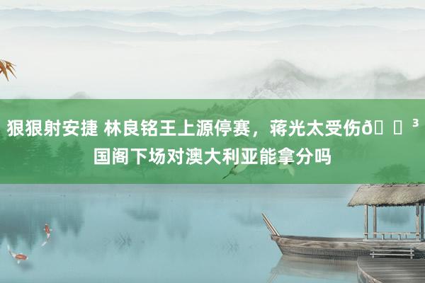 狠狠射安捷 林良铭王上源停赛，蒋光太受伤😳国阁下场对澳大利亚能拿分吗