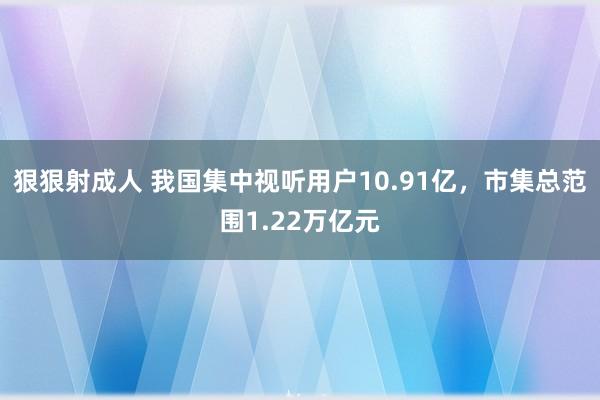 狠狠射成人 我国集中视听用户10.91亿，市集总范围1.22万亿元
