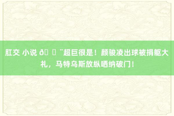 肛交 小说 😨超巨很是！颜骏凌出球被捐躯大礼，马特乌斯放纵哂纳破门！