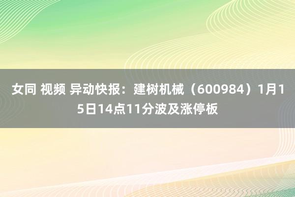 女同 视频 异动快报：建树机械（600984）1月15日14点11分波及涨停板