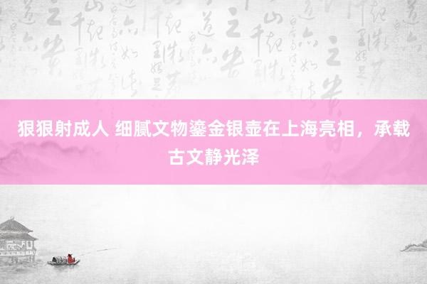 狠狠射成人 细腻文物鎏金银壶在上海亮相，承载古文静光泽