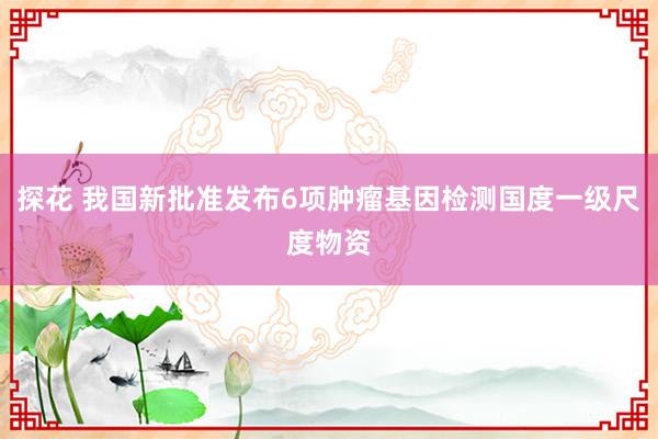 探花 我国新批准发布6项肿瘤基因检测国度一级尺度物资