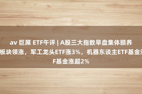 av 巨屌 ETF午评 | A股三大指数早盘集体颐养，军工板块领涨，军工龙头ETF涨3%，机器东谈主ETF基金涨超2%
