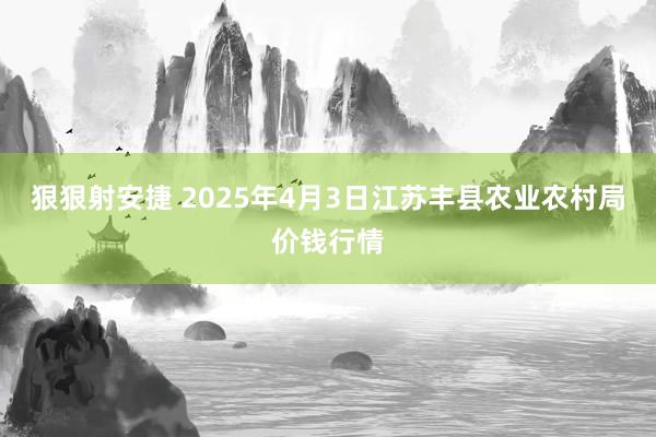 狠狠射安捷 2025年4月3日江苏丰县农业农村局价钱行情