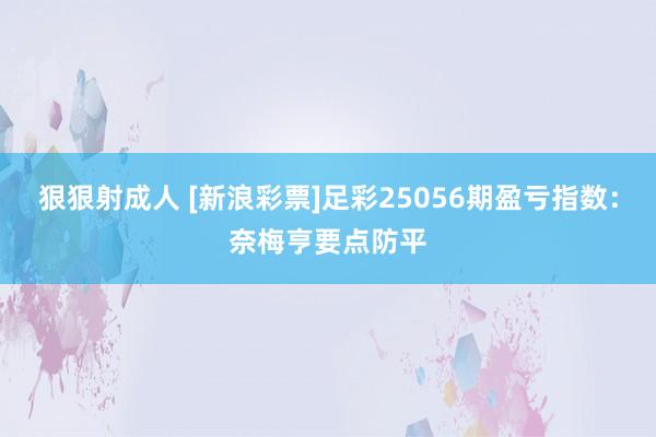 狠狠射成人 [新浪彩票]足彩25056期盈亏指数：奈梅亨要点防平