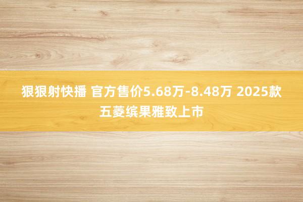 狠狠射快播 官方售价5.68万-8.48万 2025款五菱缤果雅致上市