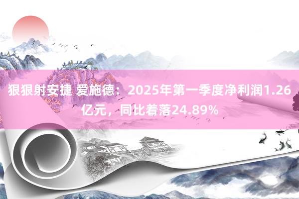 狠狠射安捷 爱施德：2025年第一季度净利润1.26亿元，同比着落24.89%