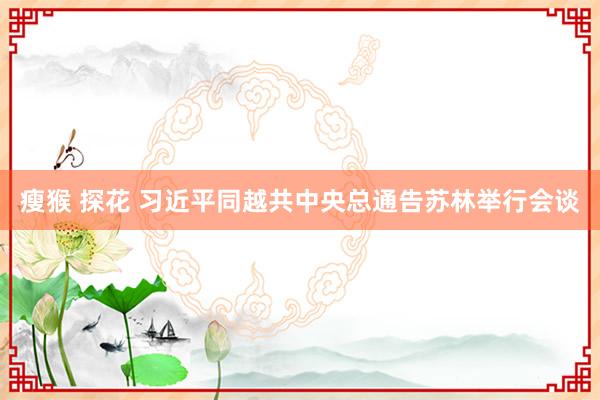 瘦猴 探花 习近平同越共中央总通告苏林举行会谈