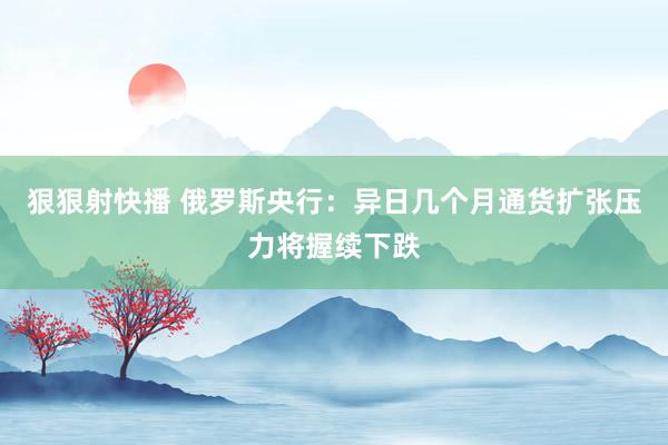 狠狠射快播 俄罗斯央行：异日几个月通货扩张压力将握续下跌